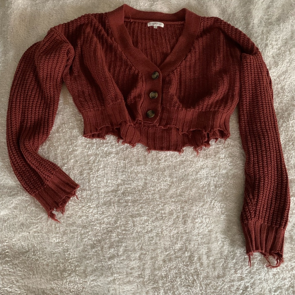 Cropped sweater cardigan
